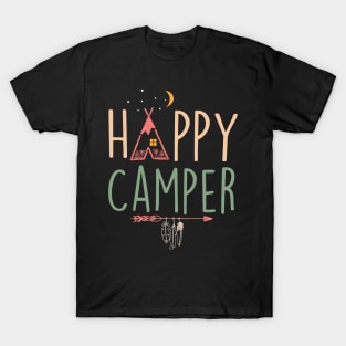 Happy Camper Camping Funny Gift Men Women T-Shirt